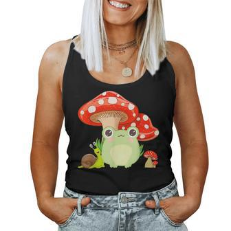 Cottagecore Aesthetic Frog Snail Mushroom Kids N Girls Women Tank Top Weekend Graphic - Seseable