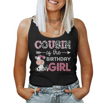 Cousin Of The Birthday Girl Farm Cow Cousin Matching Family Women Tank Top - Seseable