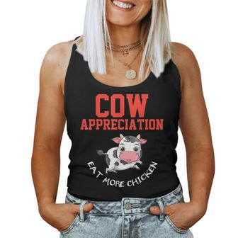 Cow Appreciation Eat More Chicken Funny Gift Cows Lovers Women Tank Top Basic Casual Daily Weekend Graphic - Thegiftio UK