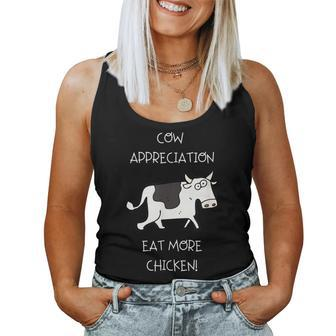 Cow Appreciation - Eat More Chicken Women Tank Top Basic Casual Daily Weekend Graphic - Thegiftio UK