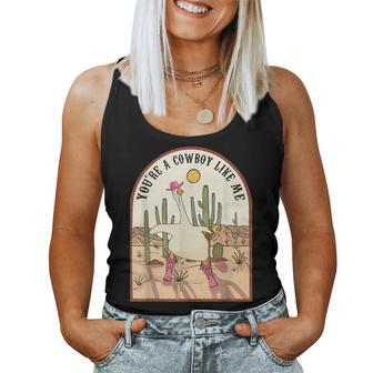 Cowgirl Duck Silly Goose Pink Cowgirl Duck Cowgirl Boots Women Tank Top | Mazezy