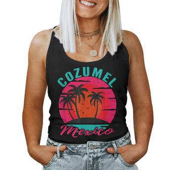 Cozumel Mexico Palm Trees Sunset Beach Ocean Women Women Tank Top | Mazezy