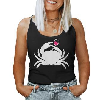 Crab Ocean Wine Cruise Vacation Lovers Drinking Women Tank Top - Seseable