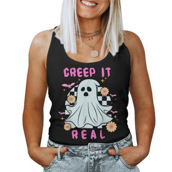 Creep It Real Retro Halloween Cute Boo For & Women Tank Top | Mazezy