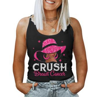 Crush Breast Cancer Awareness Black Pink Queen Warrior Women Tank Top - Seseable