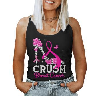 Crush Breast Cancer Awareness High Heel Pink Ribbon Women Tank Top - Monsterry