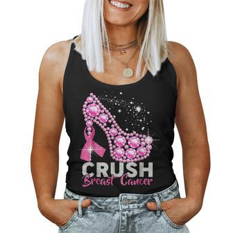 Crush Breast Cancer Awareness Pink Ribbon High Heel Women Tank Top - Seseable
