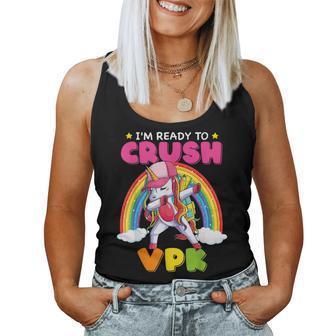 Cute 1St Day Vpk Cool Dabbing Unicorn First Day Of Vpk Girl Women Tank Top Weekend Graphic - Monsterry CA