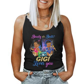 Cute Beauty Or Beat Gigi Loves You -Gender Reveal Party Women Tank Top | Mazezy