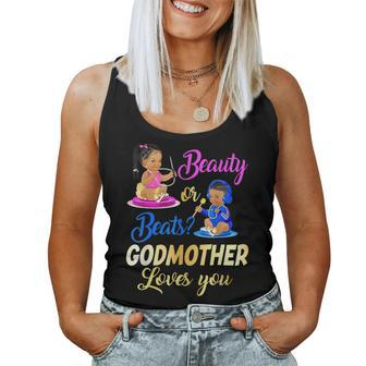 Cute Beauty Or Beat Godmother Loves You Gender Reveal Party Women Tank Top Weekend Graphic | Seseable UK
