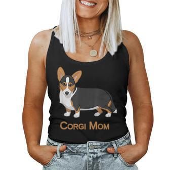 Cute Black & Tan Cardigan Welsh Corgi Mom Dog Lover Women Tank Top | Mazezy