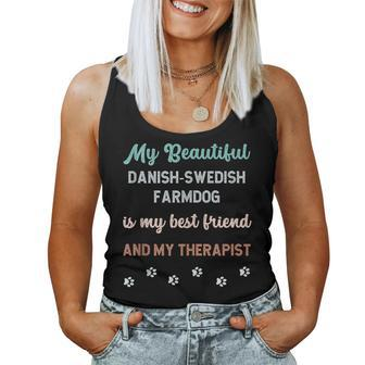 Cute Danish Swedish Farmdog Dog Dad Mum Friend And Therapist Women Tank Top | Mazezy