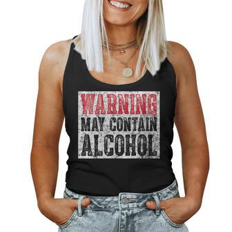 Cute Drinking Warning May Contain Alcohol Women Tank Top - Seseable