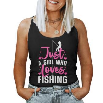 Cute Fishing For Women Girls Kids Fisher Fisherman Bass Fish Women Tank Top Weekend Graphic - Monsterry