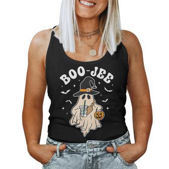Cute Ghost Halloween Costume Coffee Witch Hat Boujee Boo Jee Women Tank Top | Seseable CA