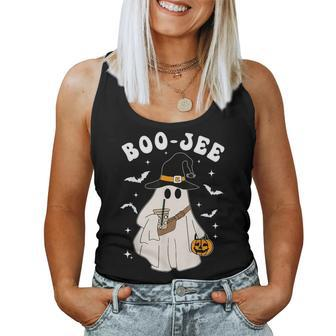 Cute Ghost Halloween Costume Coffee Witch Hat Boujee Boo Jee Women Tank Top | Mazezy UK