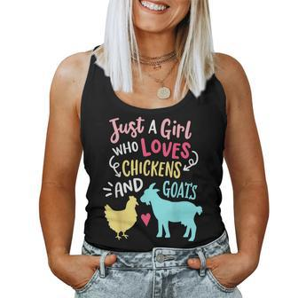 Cute Girl Who Loves Chickens Goats Lover Farmer Girls Women Tank Top | Mazezy