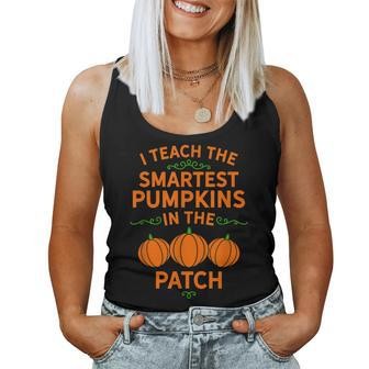 Cute Halloween Lover Pumpkin Teacher Educator Autumn Fall Pumpkin Teacher Women Tank Top | Mazezy AU