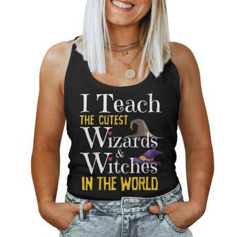 Cute Halloween Teacher Magic Cutest Wizards Witches For Teacher Women Tank Top | Mazezy