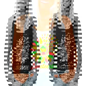 Cute Junenth Fist Sunflower Black History African Women Tank Top | Mazezy