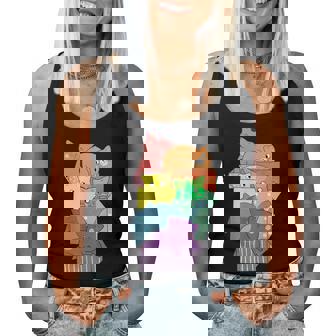 Cute Kawaii Cats Pile Lgbt Gay Pride Rainbow Flag Anime Cat Women Tank Top | Mazezy