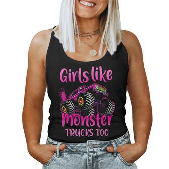 Cute Monster Truck Girls Like Monster Trucks Too Women Tank Top - Monsterry CA