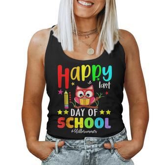 Cute Owl Happy Last Day Of School Teacher Student Graduation Women Tank Top | Mazezy