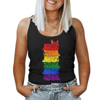 Cute Rainbow French Bulldog Gay Pride Lgbt Puppy Lover Women Tank Top | Mazezy