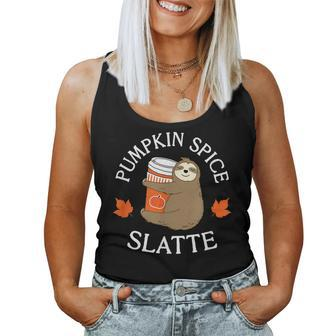 Cute Sloth Pumpkin Spice Slatte Latte Coffee Fall Basic For Coffee Lovers Women Tank Top | Mazezy CA