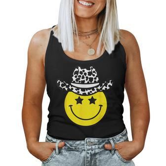 Cute Western Country Cowgirl Hat Star Yellow Smile Face Girl Women Tank Top - Monsterry AU