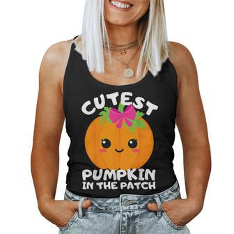 Cutest Pumpkin In The Patch Halloween Costume Girls Toddlers Women Tank Top - Seseable