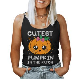 Cutest Pumpkin In The Patch Halloween Costume Toddlers Girls Women Tank Top | Mazezy AU