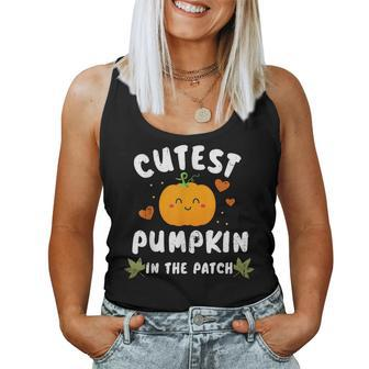 Cutest Pumpkin In The Patch Halloween Fall Costume For Kids Halloween Women Tank Top | Mazezy