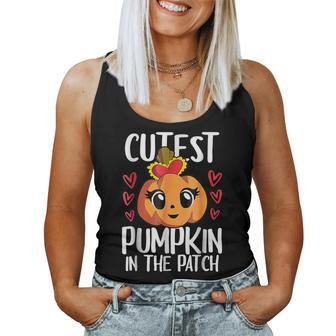 Cutest Pumpkin In The Patch Kid Girls Thanksgiving Women Tank Top - Seseable
