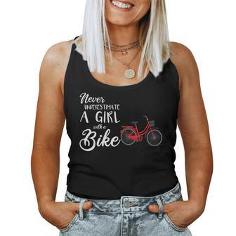 Cycling Girl Never Underestimate A Girl With A Bike Women Tank Top - Monsterry AU