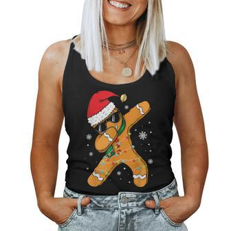 Dabbing Gingerbread Christmas Pajama Boys Girls Women Tank Top - Monsterry