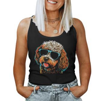 Dad Mom Cool Dog Sunglasses - Cavapoo Women Tank Top Basic Casual Daily Weekend Graphic - Seseable