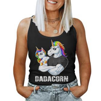 Dadacorn Unicorn Dad And Baby Christmas Papa Women Tank Top - Thegiftio UK