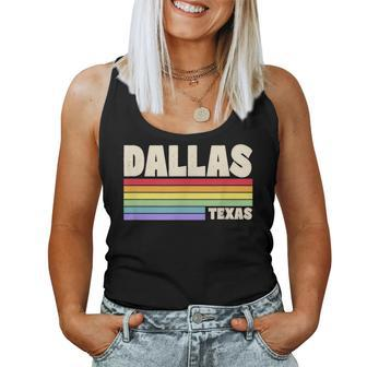 Dallas Texas Pride Rainbow Flag Gay Pride Merch Queer City Women Tank Top | Mazezy