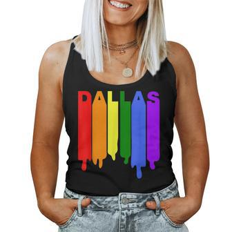 Dallas Texas Rainbow Wet Paint Lgbt Gay Pride Women Tank Top | Mazezy