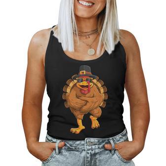 Dancing Turkey Thanksgiving Day Youth Boys Girls Dance Women Tank Top - Seseable