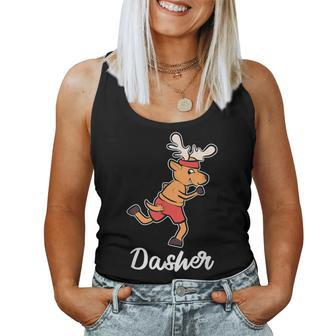Dasher Reindeer Christmas Costume Ugly Christmas Sweater Women Tank Top | Mazezy