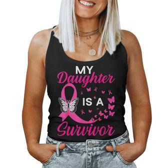 My Daughter Is A Survivor Breast Cancer Awareness Butterfly Women Tank Top - Seseable