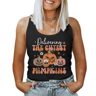 Delivering The Cutest Pumpkin Labor Delivery Nurse Halloween Women Tank Top - Monsterry