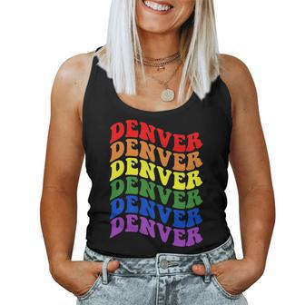 Denver Gay Pride Rainbow Lgbtq Groovy Retro Lgbt Women Tank Top | Mazezy
