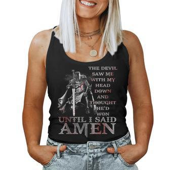The Devil Saw Me With My Head Down Thought He'd Won Jesus Women Tank Top - Seseable