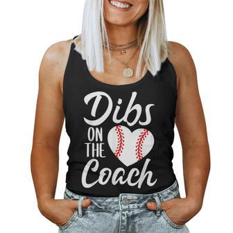 Dibs On The Coach Baseball Heart Cute Women Tank Top | Mazezy