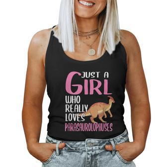 Dino Just A Girl Who Really Loves Parasaurolophuses Women Tank Top | Mazezy