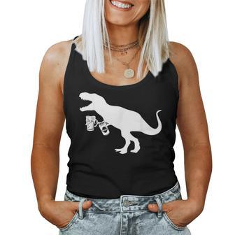 Dinosaur T-Rex Alcohol Beer Lover Mm Women Tank Top | Mazezy