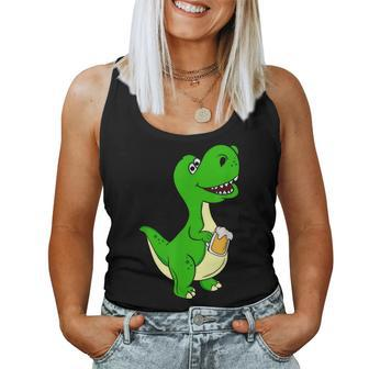 Dinosaur T-Rex Alcohol Beer Lover Mp Women Tank Top | Mazezy